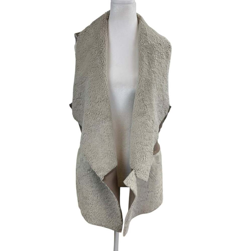 Chico's Soft Taupe Gray Fleece Lined Vest Size 2 Large 12